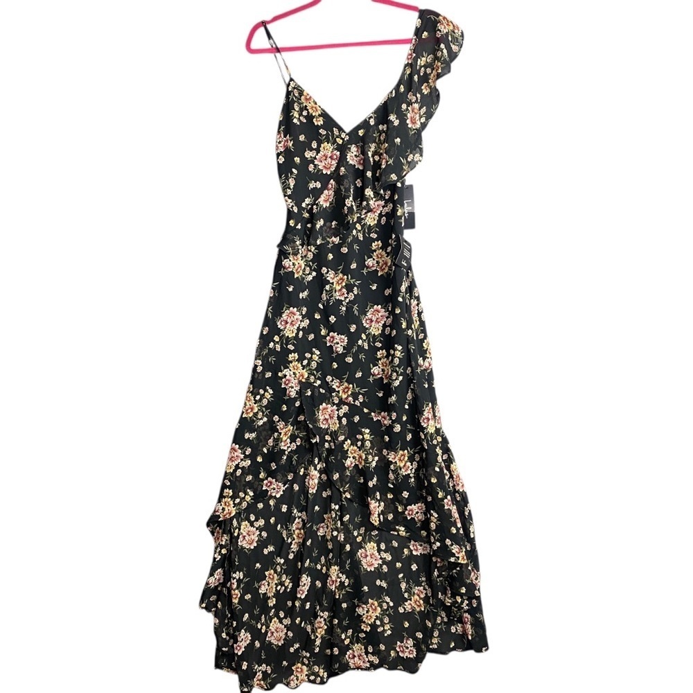 Lulus Harmonia Black Floral Print High-low Maxi Dress size S - Picture 2 of 7